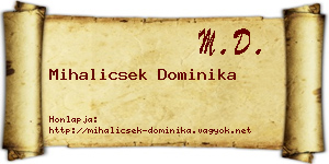 Mihalicsek Dominika névjegykártya